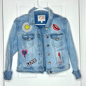 Y2k patchwork light wash denim